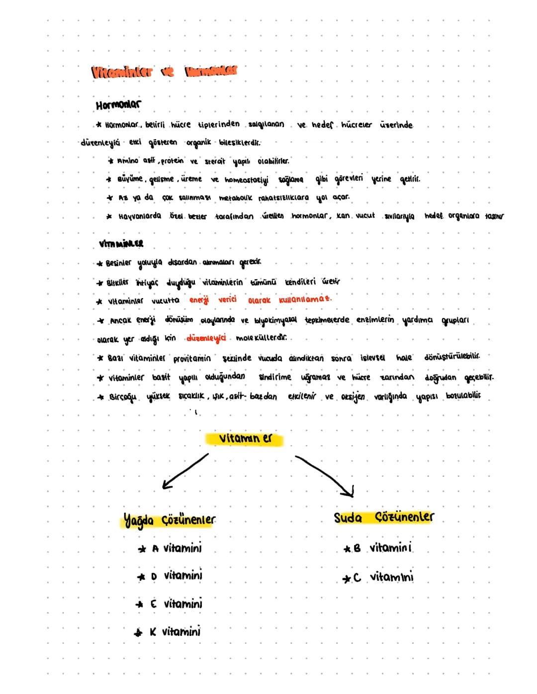 Vitaminler ve Hormonlar: Organik mi? Enerji Verir mi? Özellikleri ve Görevleri