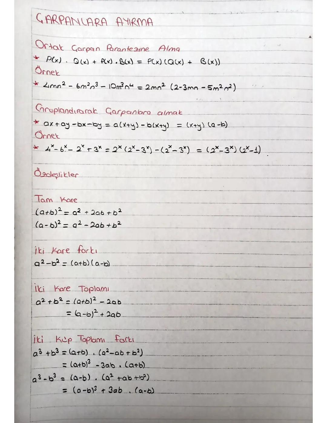 10. Sınıf Matematik: Çarpanlara Ayırma Konu Anlatımı ve TYT Konuları
