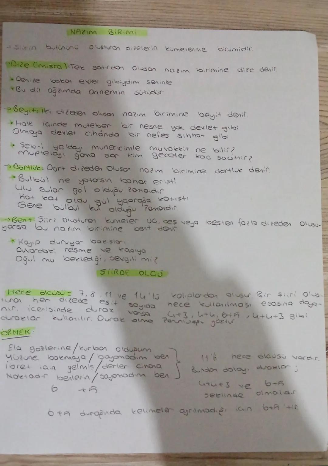 # NAZIM BIRIMI

- Siirin butinine olusturon dizelerin kumelenme bicumidir

- Dize (misra 1-Tex satırdan oluşan nozim birimine dire desir

- 
