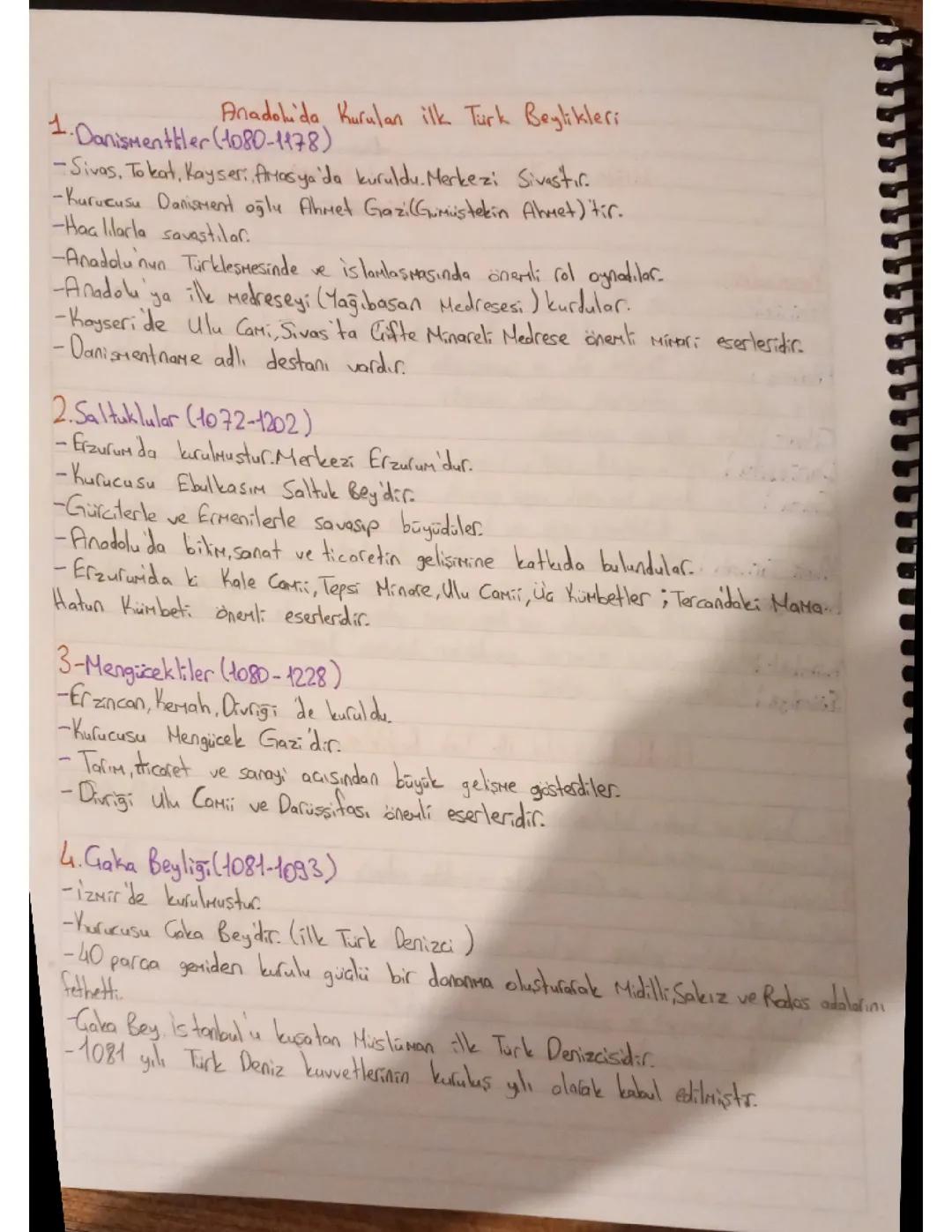 Anadolu'da Kurulan İlk Türk Beylikleri Hakkında Bilgi