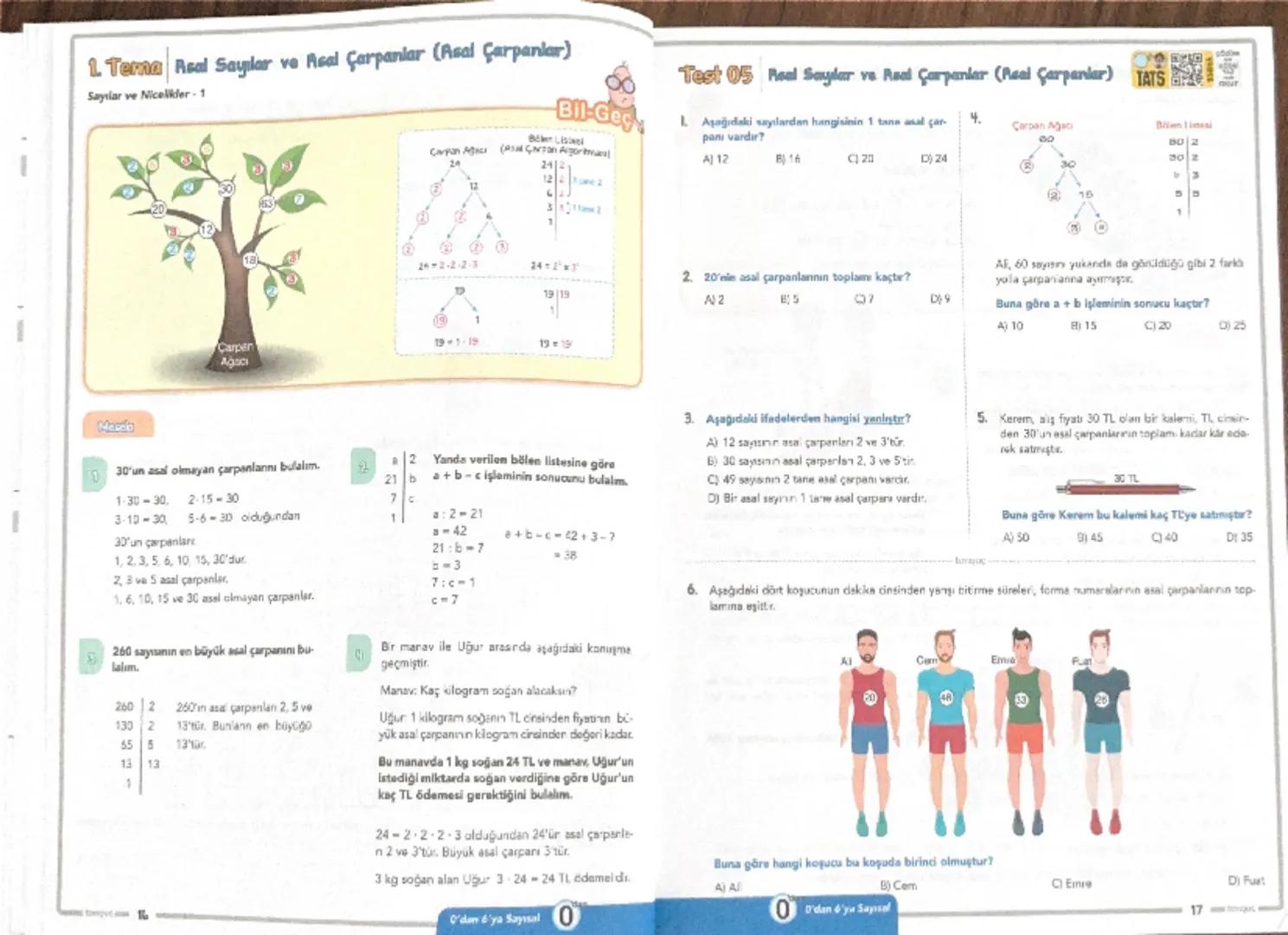 1. Tema Çarpanlar ve Katlar (Çarpankar)
Sayılar ve Nicelikler-1
Tonguç kenar uzunlukları santimetre cinsinden doğal sayı olacak
şekilde alan
