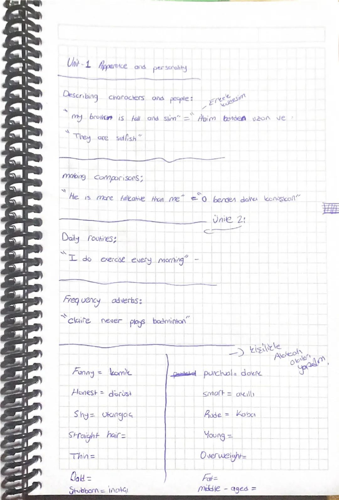7. Sınıf İngilizce 1. Ünite: Karşılaştırma Cümleleri ve 2. Ünite Hazırlık Rehberi