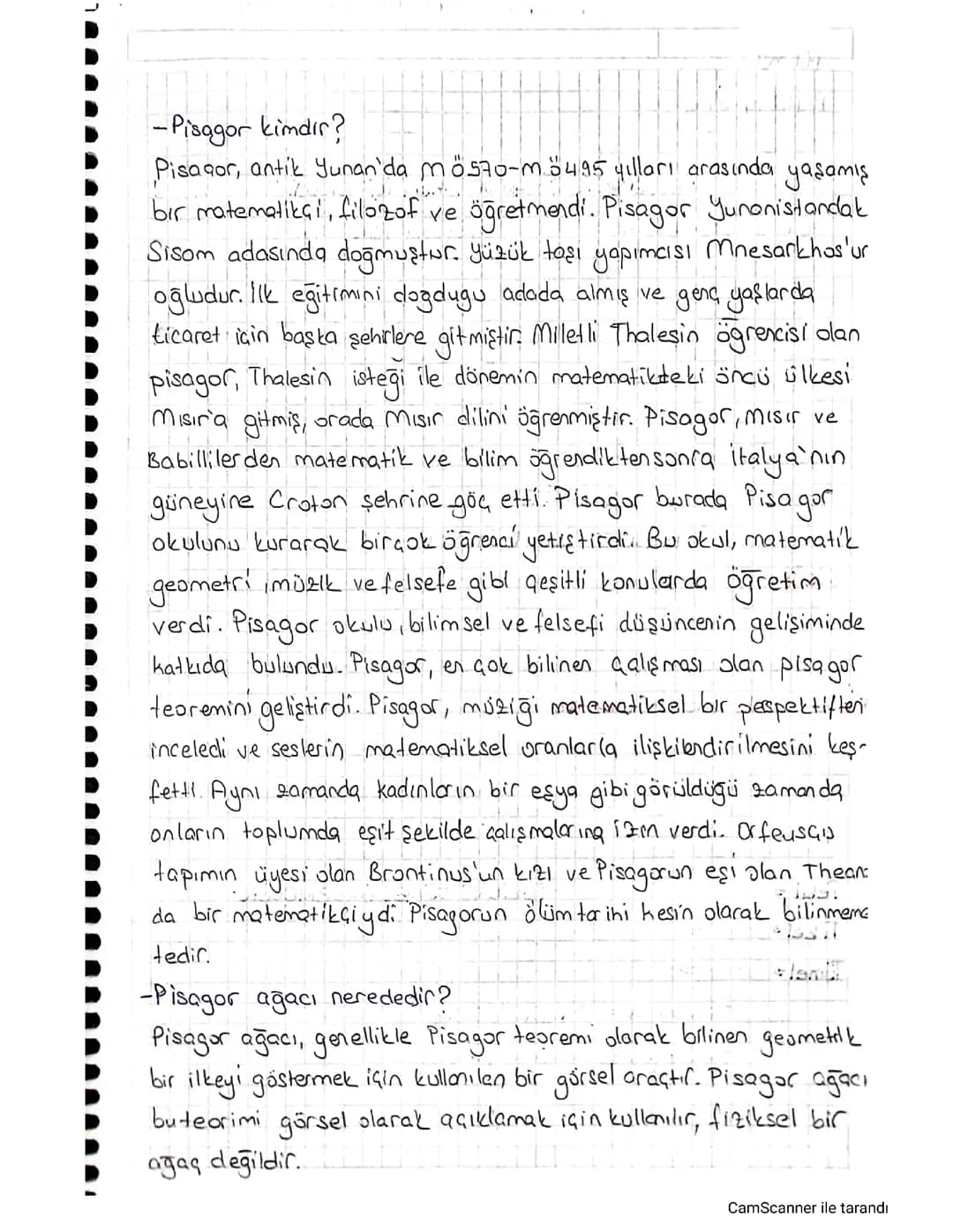 Pisagor'un Hayatı: Proje Ödevi, Çalışmalar ve Matematiğe Katkıları