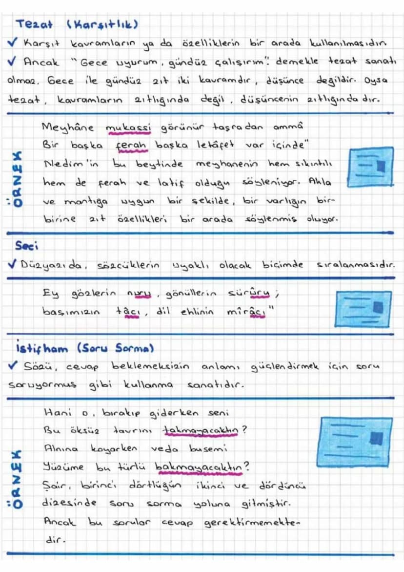 SÖZ SANATLARI (EDEBI SANATLAR)
Edebi metinlerin anlaşılmasında ve yorumlanmasında
natların önemli bir yeri vardır.
edebi sa-
Özellikle Divan
