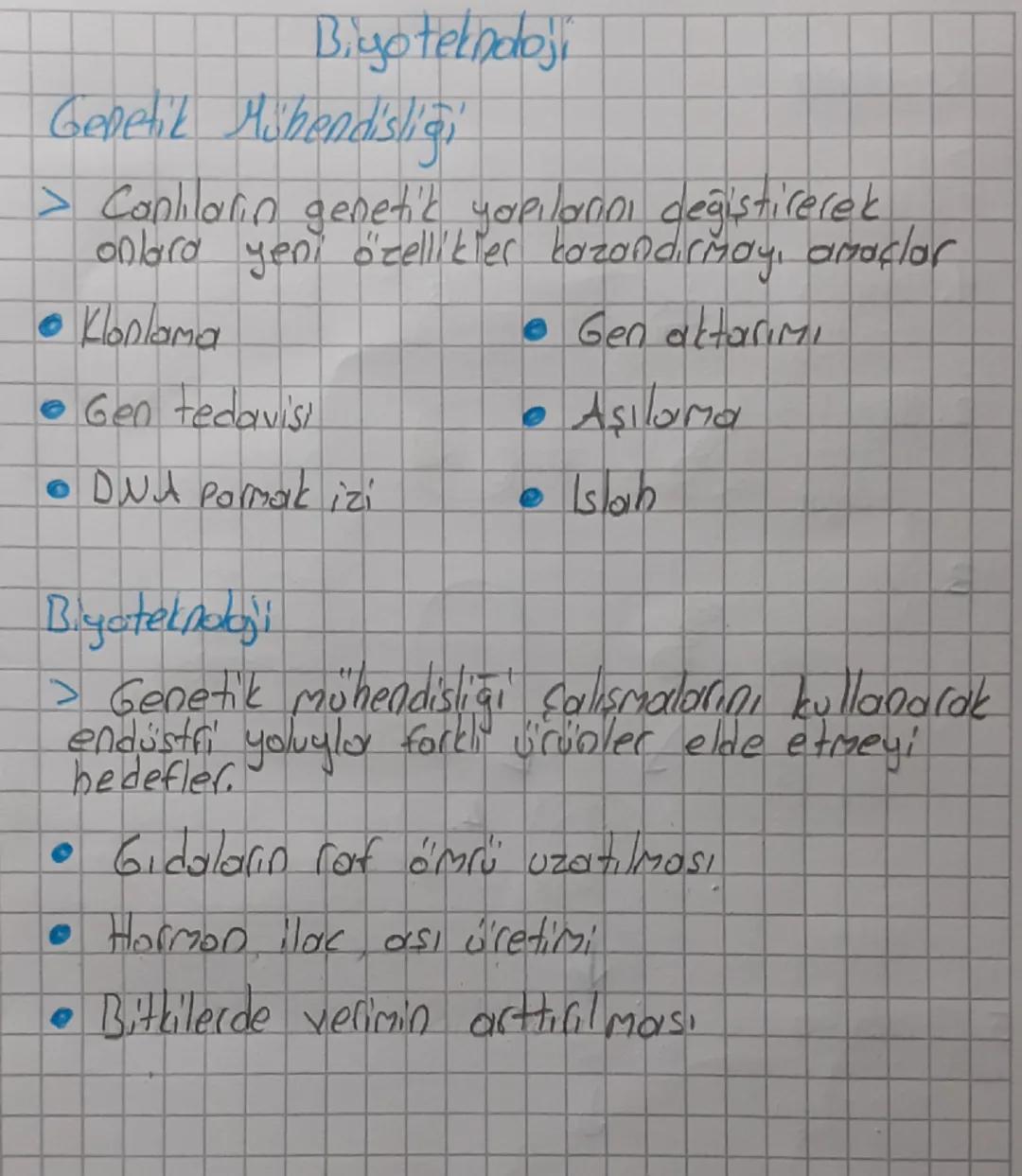 Biyoteknoloji
Genetik Mühendisliği
> Conlilarin genetic yapılarını değiştirerek
onlara yeni özellikler kazandırmayı amaçlar
• Klonlama
• Gen