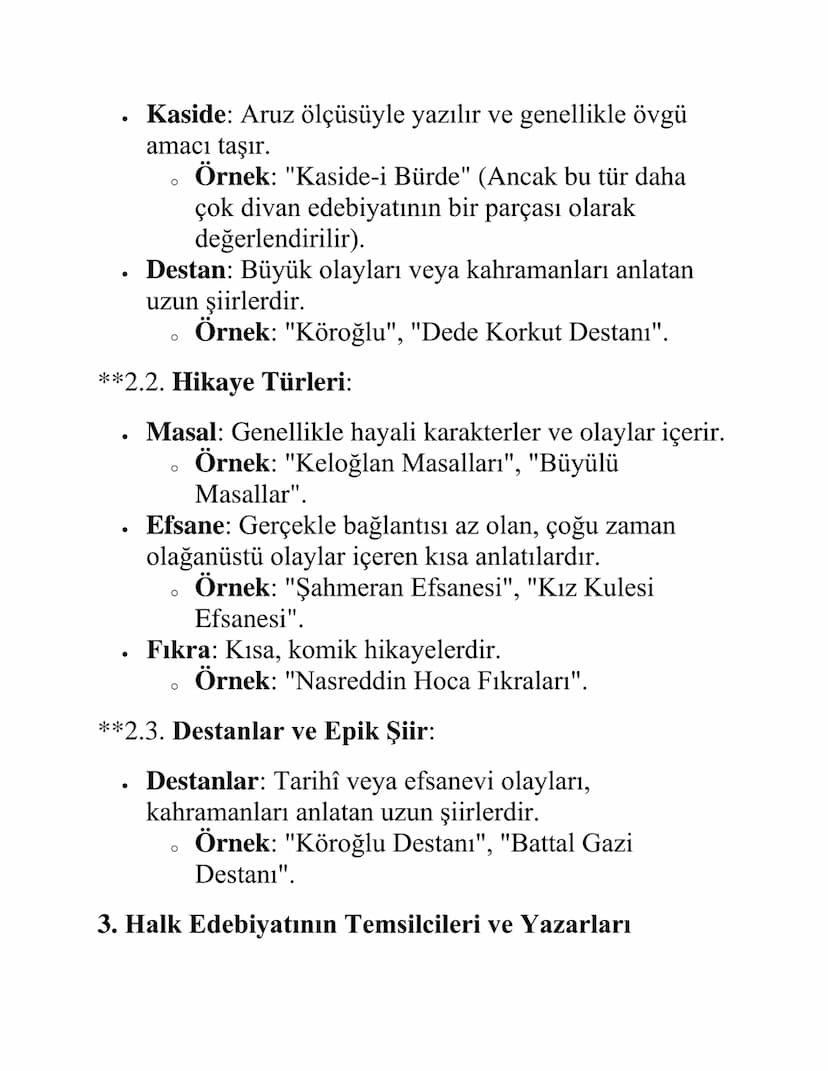 AYT Edebiyat: Halk Edebiyatı
1. Halk Edebiyatının Tanımı ve Özellikleri
**1.1. Tanım:
.
Halk Edebiyatı, halk arasında sözlü olarak gelişen,

