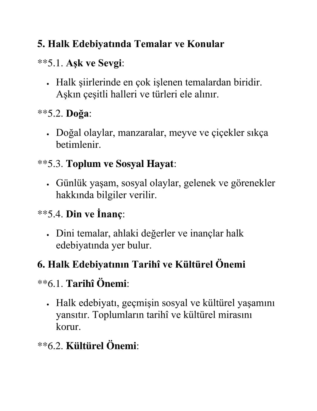 AYT Edebiyat: Halk Edebiyatı
1. Halk Edebiyatının Tanımı ve Özellikleri
**1.1. Tanım:
.
Halk Edebiyatı, halk arasında sözlü olarak gelişen,
