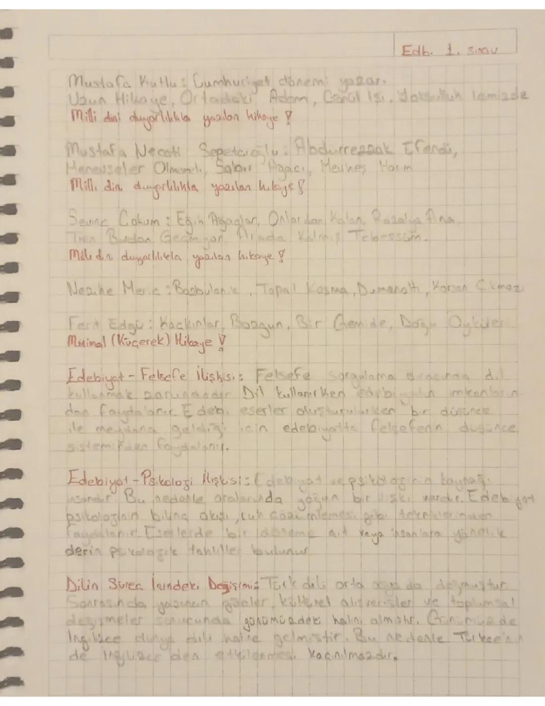 12. Sınıf 1. Sınav Notları ve Rehber