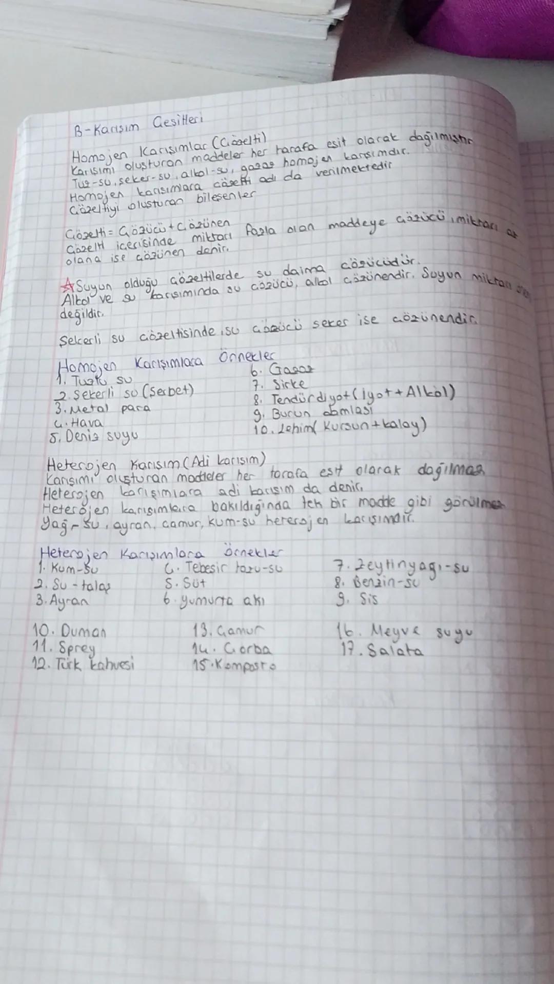 B-Karışım Gesitleri

Homojen Karışımlar (Ciogelti)
Karışımı oluşturan maddeler her tarafa esit olarak dağılmıştın
Tuz-su.seker-su, alkol-su,