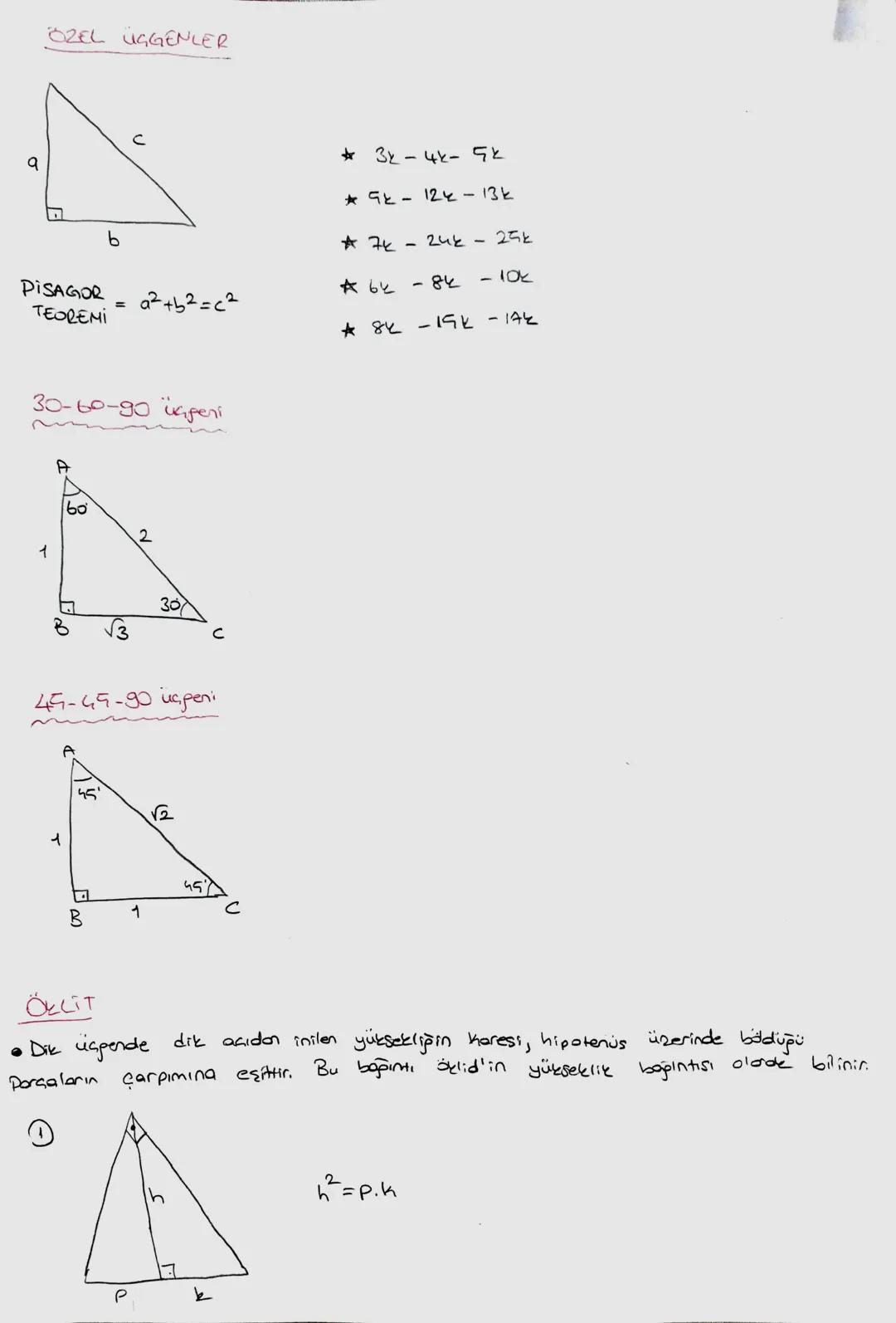 σ
ÖZEL ÜGGENLER
ป
b
PISAGOR
TEOREMI
=
* 32
-4k-5k
*9k - 124-13k
* 74
-242-25k
a²+5²=c²
A 64
-84
-10k
30-60-90 imperi
1
60
2
a
M
307
C
44-45-