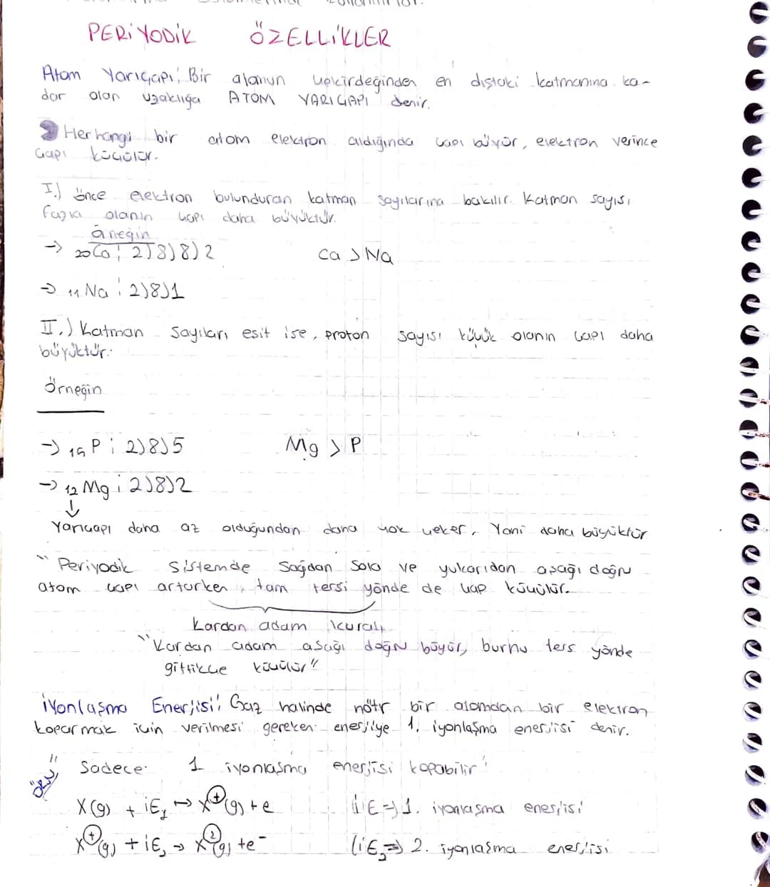 PERI YODIK
Yarıçapı, Bir
Atom
dor
Olap
Uzaklığa
Her hangi bir
kocolor.
ÖZELLİKLER
yokirdeğinden en diştaki katmanına ka-
denir.
alamun
ATOM
