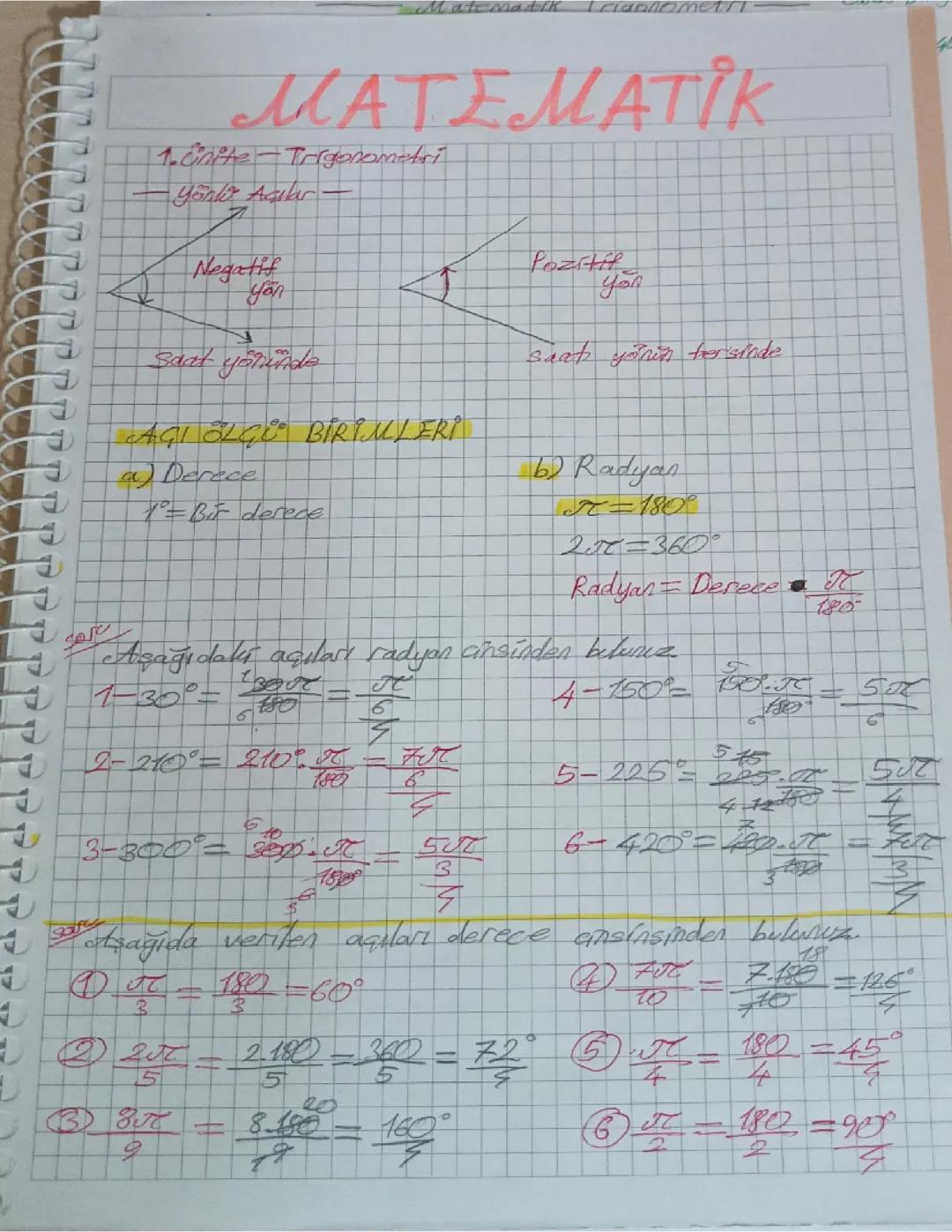 Trigonometrinin Temelleri ve Açı Ölçümleri