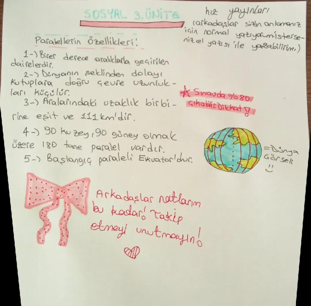 6. sosyal bilgiler 3 . ünite paralellerin özellikleri