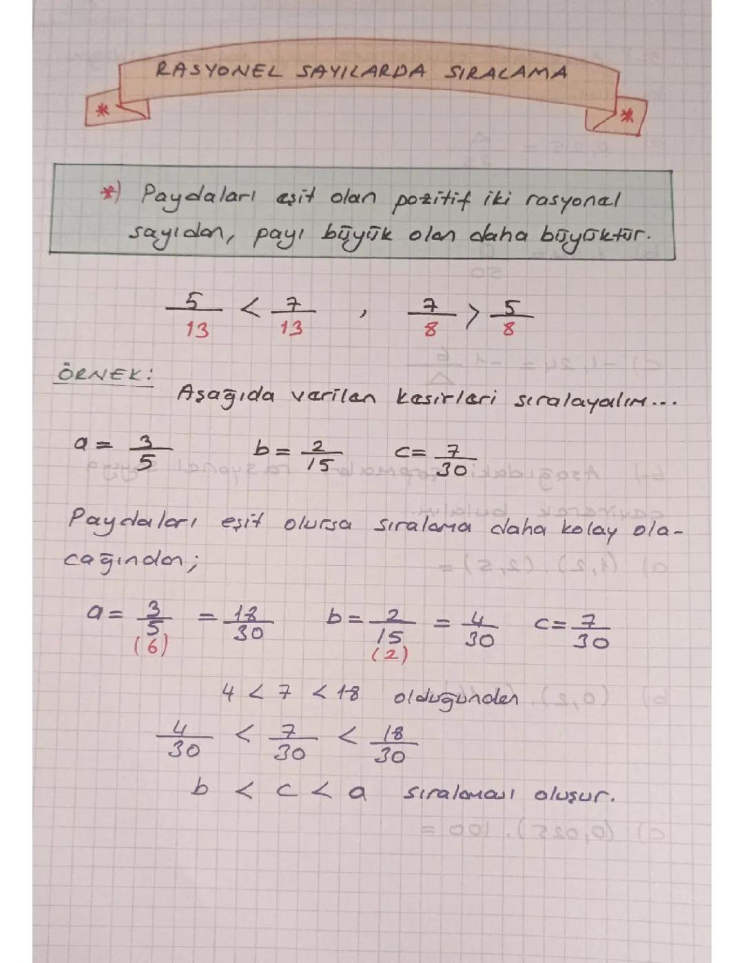 7. Sınıf Rasyonel Sayılarda Sıralama Konu Anlatımı