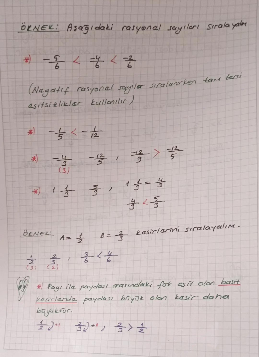RASYONEL SAYILARDA SIRALAMA
* Paydaları eşit olan pozitif iki rasyonal
sayıdan, payı büyük olan daha büyüktür.
5 <조
,
13
13
콩> 동
ÖRNEK:
9=3
