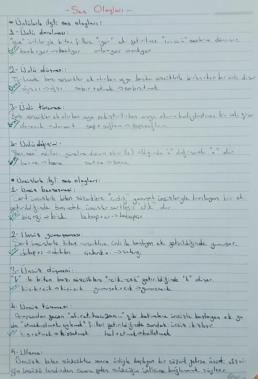 -Ses Olayları
* Ünlülerle ilgili ses olayları:
1- Ünlis daralması:
Orn unliter.yle biten fillere "-yor" cki getirilince ",,,,"" seslerine dö