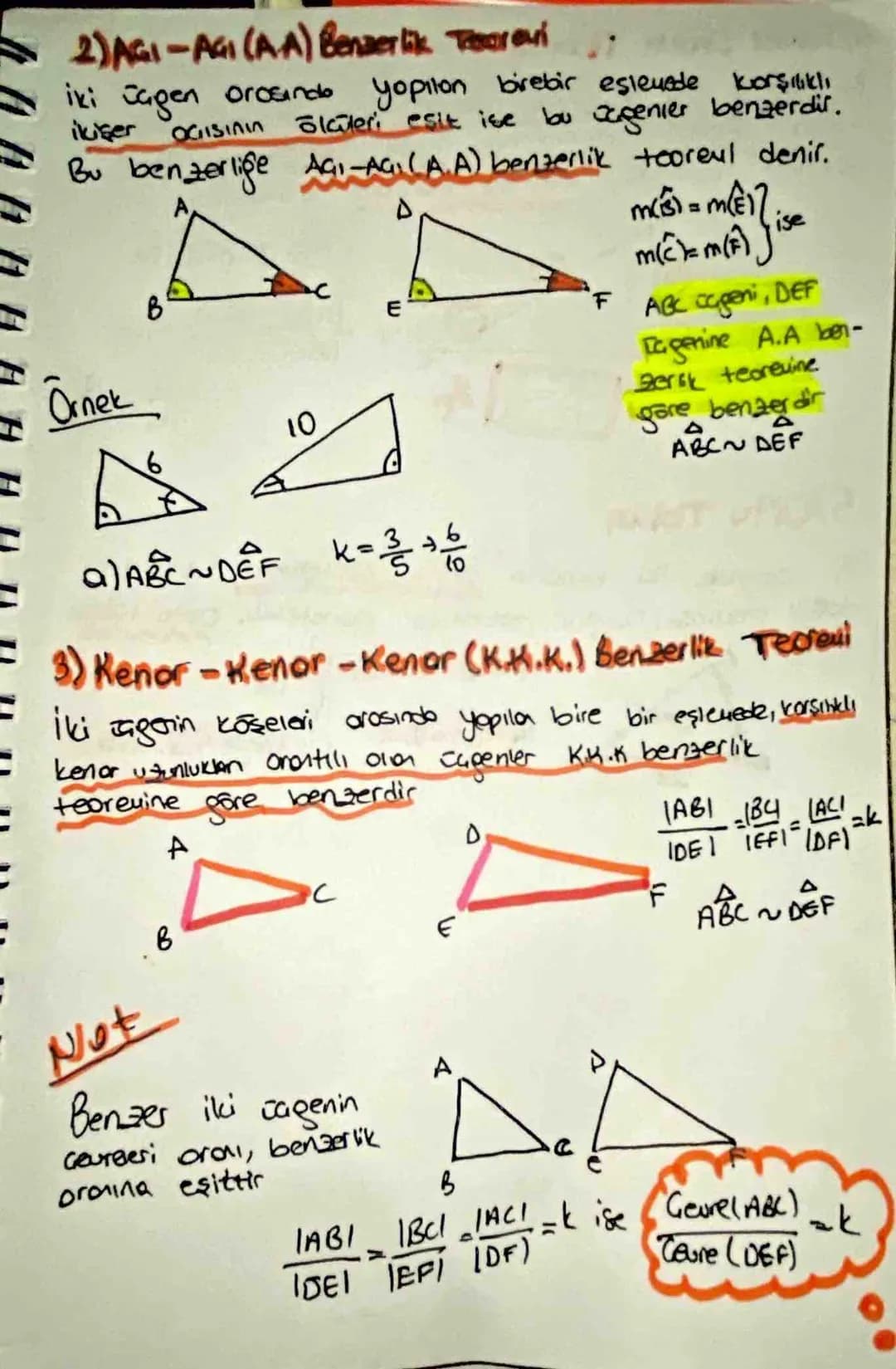 * Üggende Eslik ve Benser lik
*Es Gagen
iki genin korşılıklı Kenor uzunluktori ve karşılıklı köşelerinde
ag luleri eşit ise bu ücperlere es 