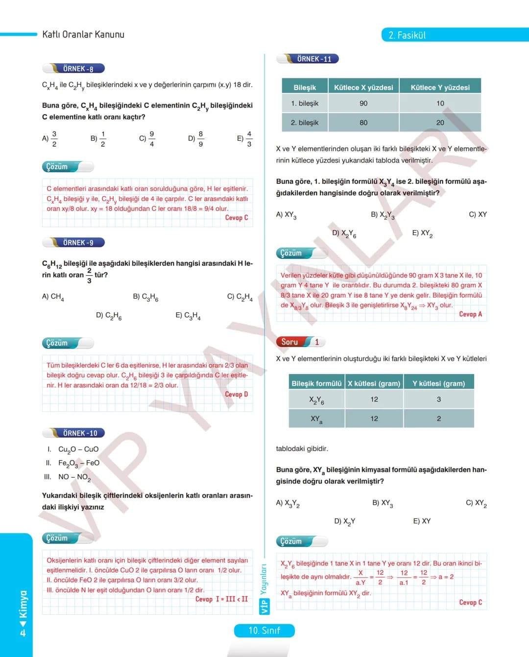 30
FASİKÜL
KİMYA
ANLATIM FASİKÜLÜ
Vمن
YAYINLARI
Etkinlikler
10
SINIF
Kavrama Testleri
Tarama Testleri
Çözümlü Örnek
Sorular
Maddeleştirilmiş