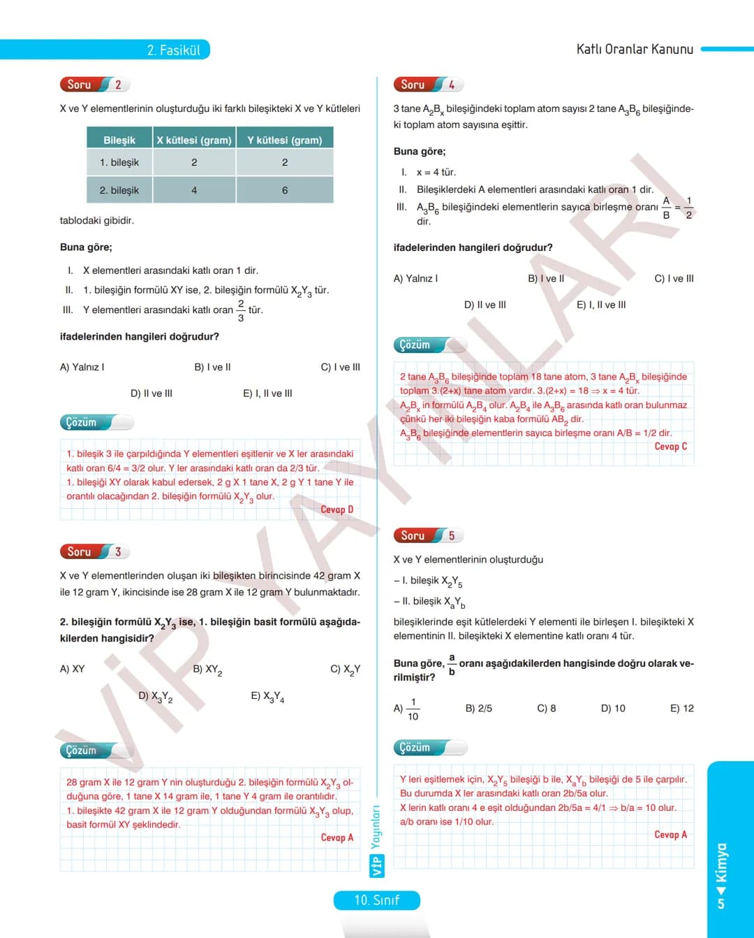 30
FASİKÜL
KİMYA
ANLATIM FASİKÜLÜ
Vمن
YAYINLARI
Etkinlikler
10
SINIF
Kavrama Testleri
Tarama Testleri
Çözümlü Örnek
Sorular
Maddeleştirilmiş