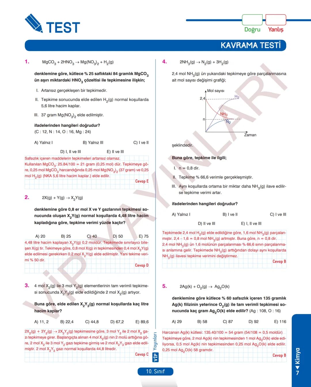 30
FASİKÜL
KİMYA
ANLATIM FASİKÜLÜ
Vمن
YAYINLARI
Etkinlikler
10
SINIF
Kavrama Testleri
Tarama Testleri
Çözümlü Örnek
Sorular
Maddeleştirilmiş