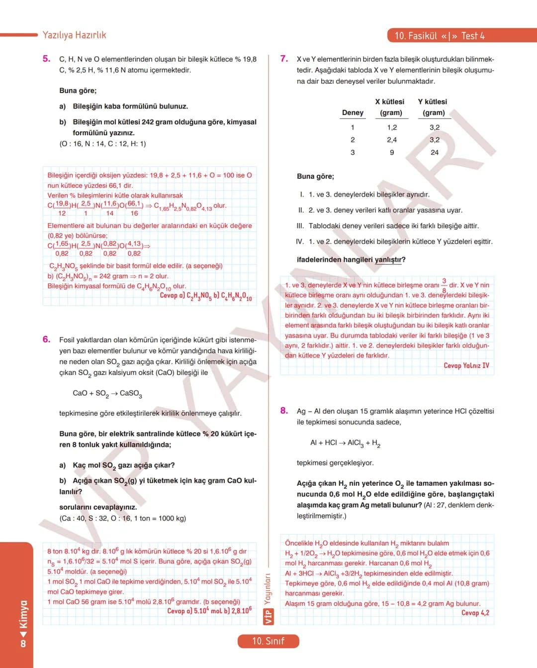 30
FASİKÜL
KİMYA
ANLATIM FASİKÜLÜ
Vمن
YAYINLARI
Etkinlikler
10
SINIF
Kavrama Testleri
Tarama Testleri
Çözümlü Örnek
Sorular
Maddeleştirilmiş