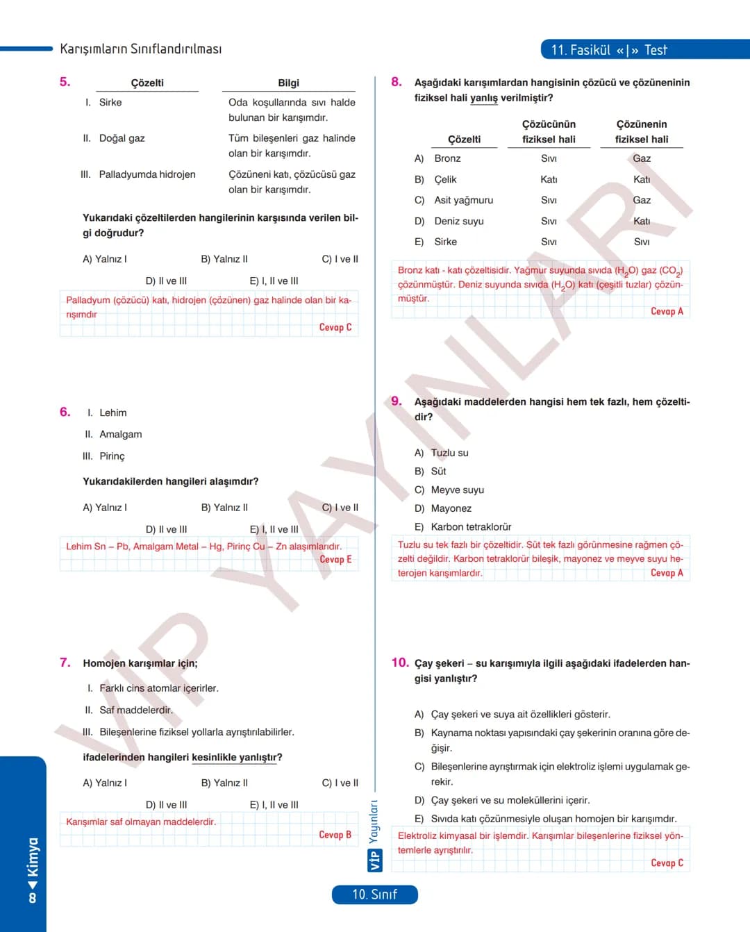 30
FASİKÜL
KİMYA
ANLATIM FASİKÜLÜ
Vمن
YAYINLARI
Etkinlikler
10
SINIF
Kavrama Testleri
Tarama Testleri
Çözümlü Örnek
Sorular
Maddeleştirilmiş