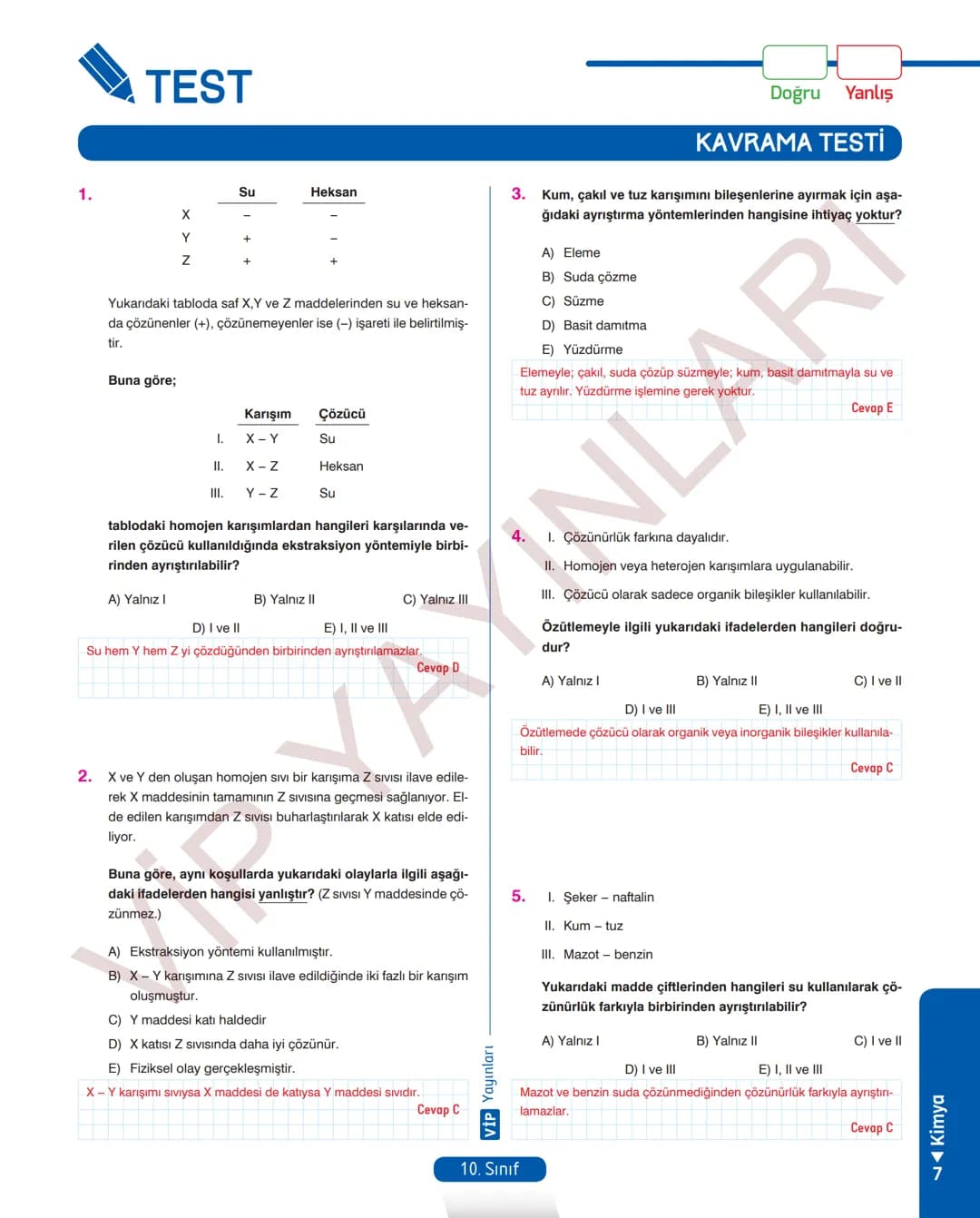 30
FASİKÜL
KİMYA
ANLATIM FASİKÜLÜ
Vمن
YAYINLARI
Etkinlikler
10
SINIF
Kavrama Testleri
Tarama Testleri
Çözümlü Örnek
Sorular
Maddeleştirilmiş