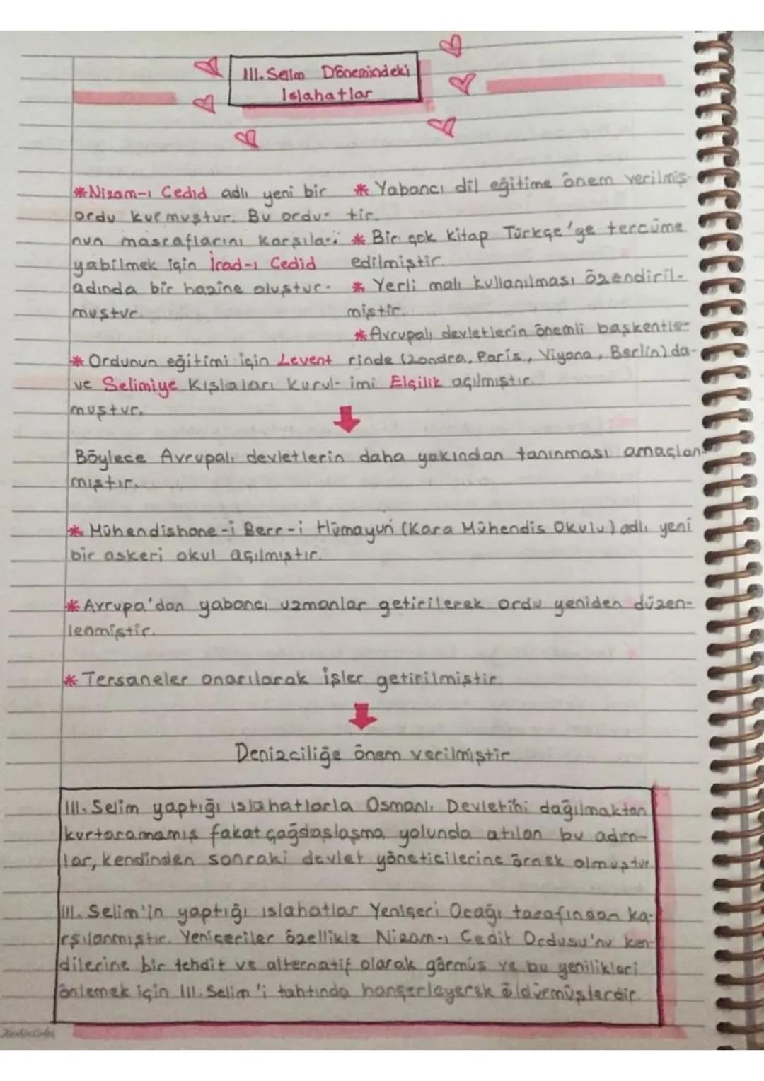 Ill. Selm Dnemindeki
Islahatlar
♡
Nizam- Cedid adlı yeni bir
ordu kurmuştur. Bu ordu- tie
Yabancı dil eğitime önem verilmiş
nun masraflarını