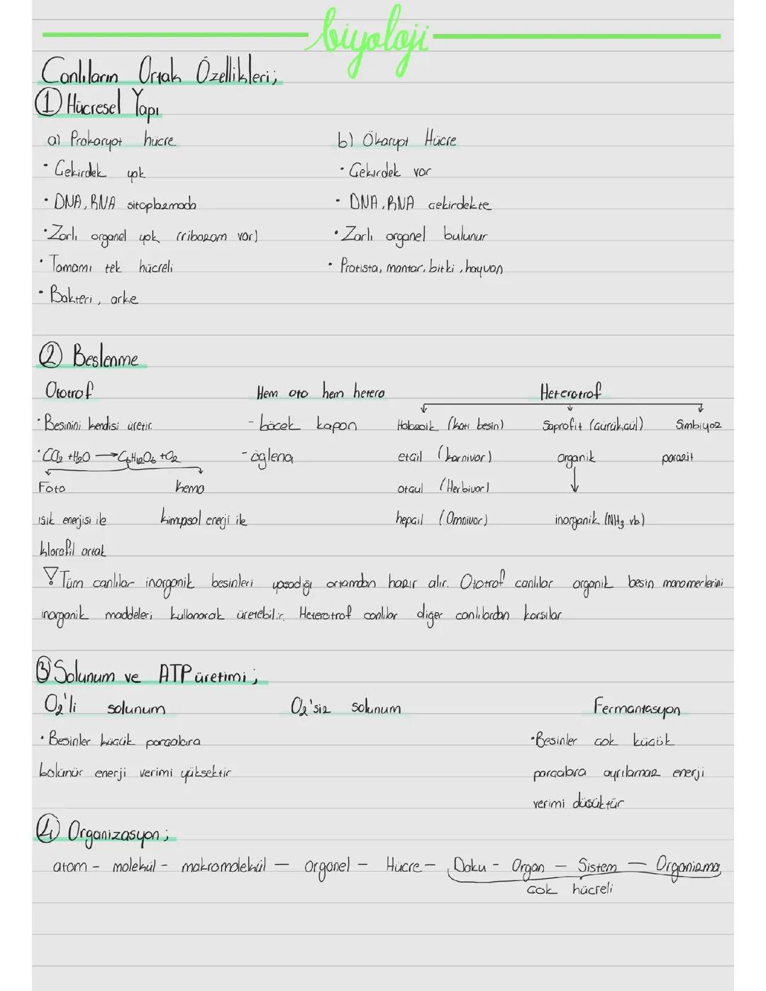 canlıların ortak özellikleri