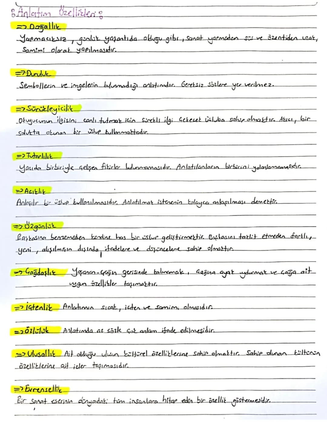 Anlatım Özellikleri Nelerdir?