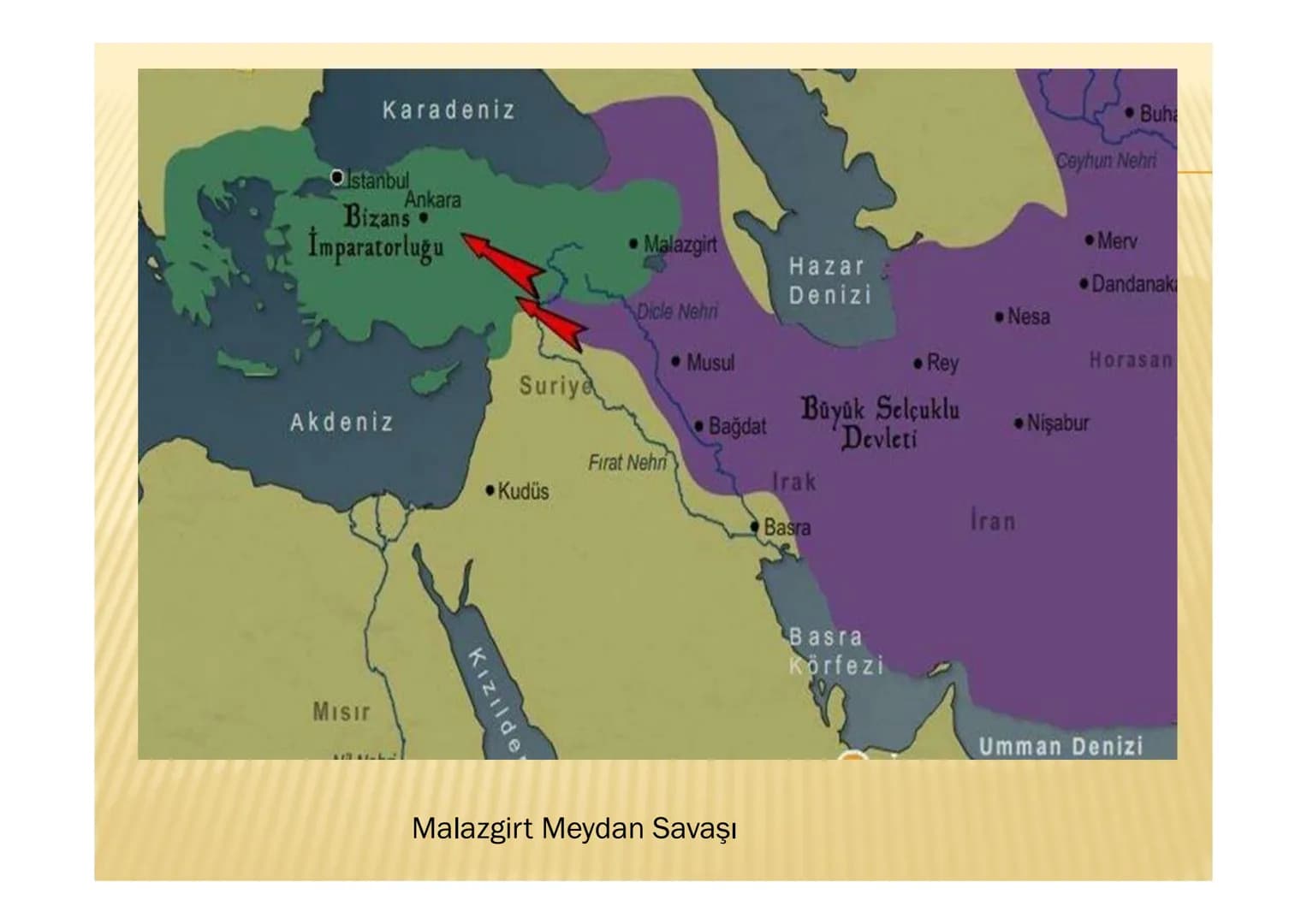 İLK TÜRK İSLAM DEVLETLERİ
MALAZGİRT TALAS SAVAŞI(751)
Orta Asya'ya doğru yayılmaya çalışan Çinliler, Orta
Asya'da fetih hareketlerinde bulun