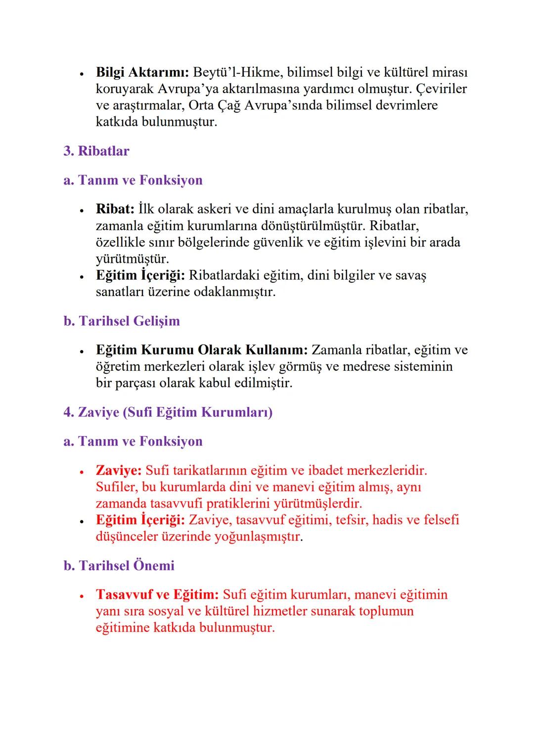 # İSLAM MEDENİYETİNDE ÖNE ÇIKAN
# EĞİTİM KURUMLARI

1. Medrese

a. Tanım ve Fonksiyon

*   Medrese: İslam dünyasında dini ve bilimsel eğitim