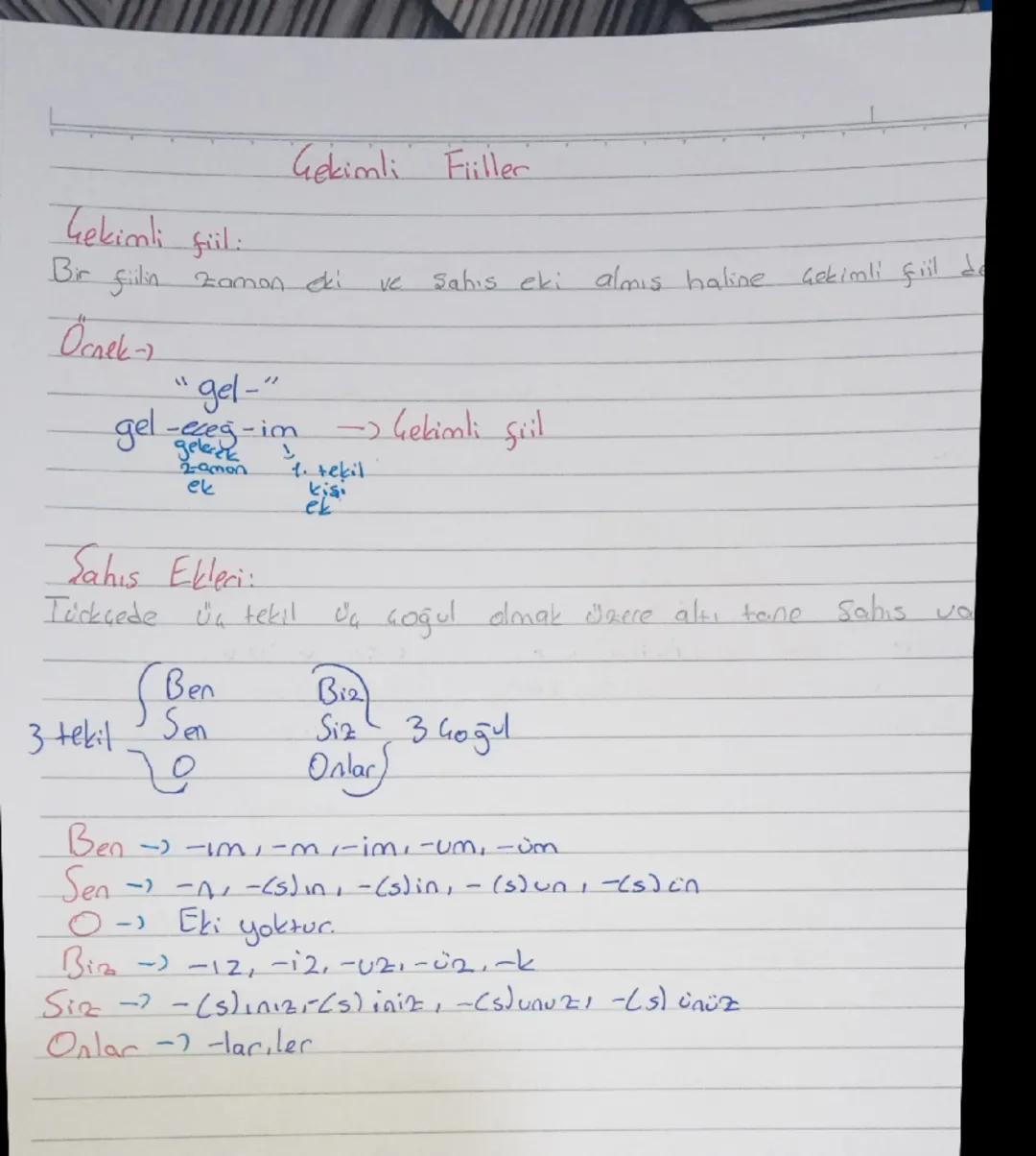 Gekimli Fiiller
Tekimli fiil:
Bir fiilin zamon eki
ve
Sahis eki almış haline
Gekimli fil de
Ocnek-2
"gel-"
gel-eceg-im
gelecek
2-9mon
ek
- G
