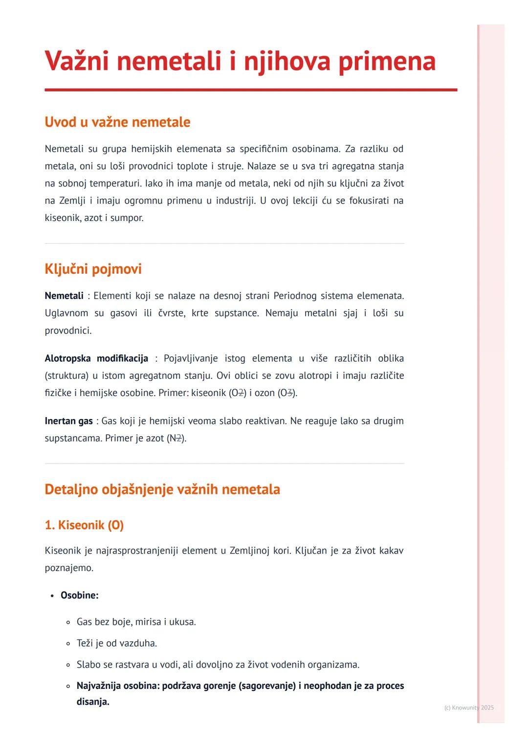 # Važni nemetali i njihova primena

Uvod u važne nemetale

Nemetali su grupa hemijskih elemenata sa specifičnim osobinama. Za razliku od
met