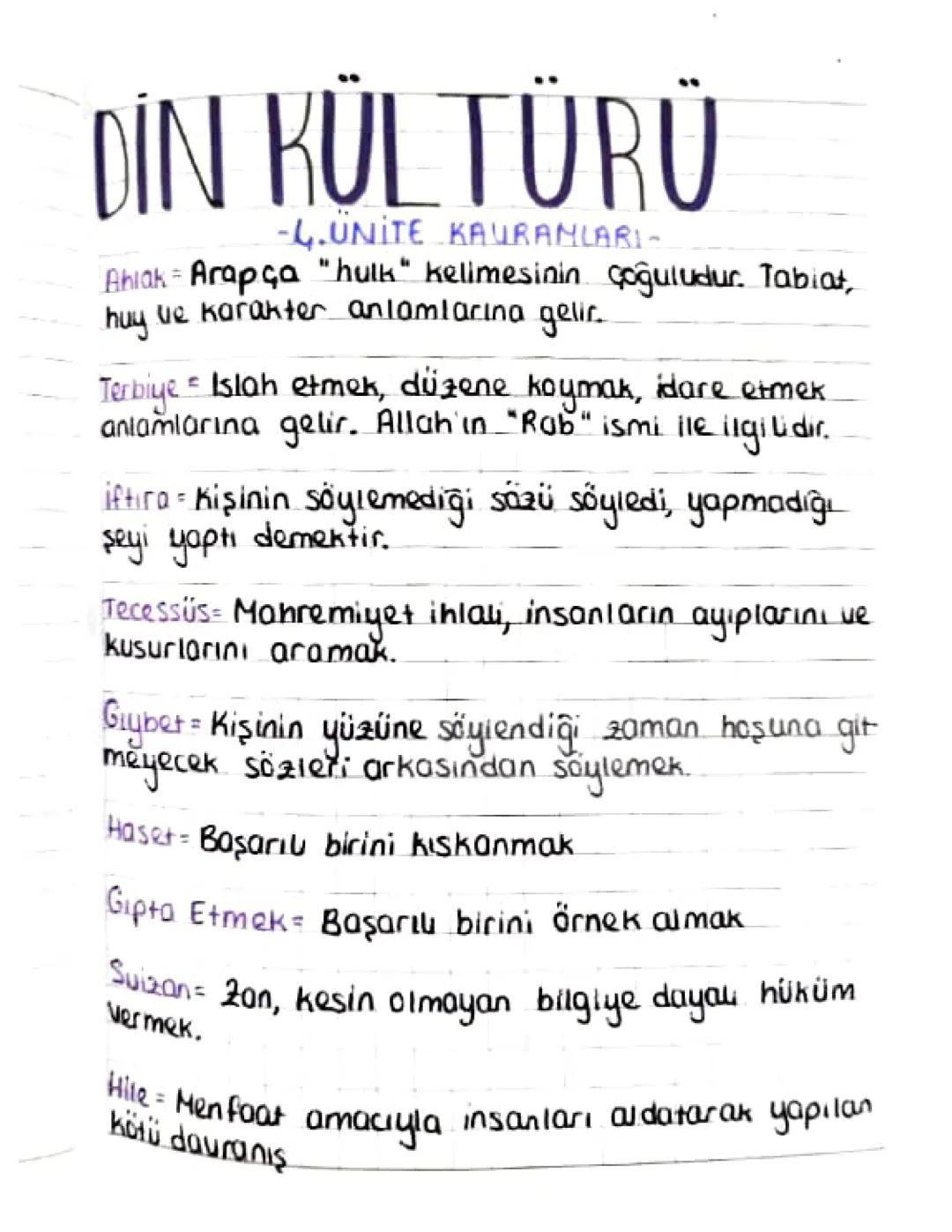 tyt din kültürü kavramlar