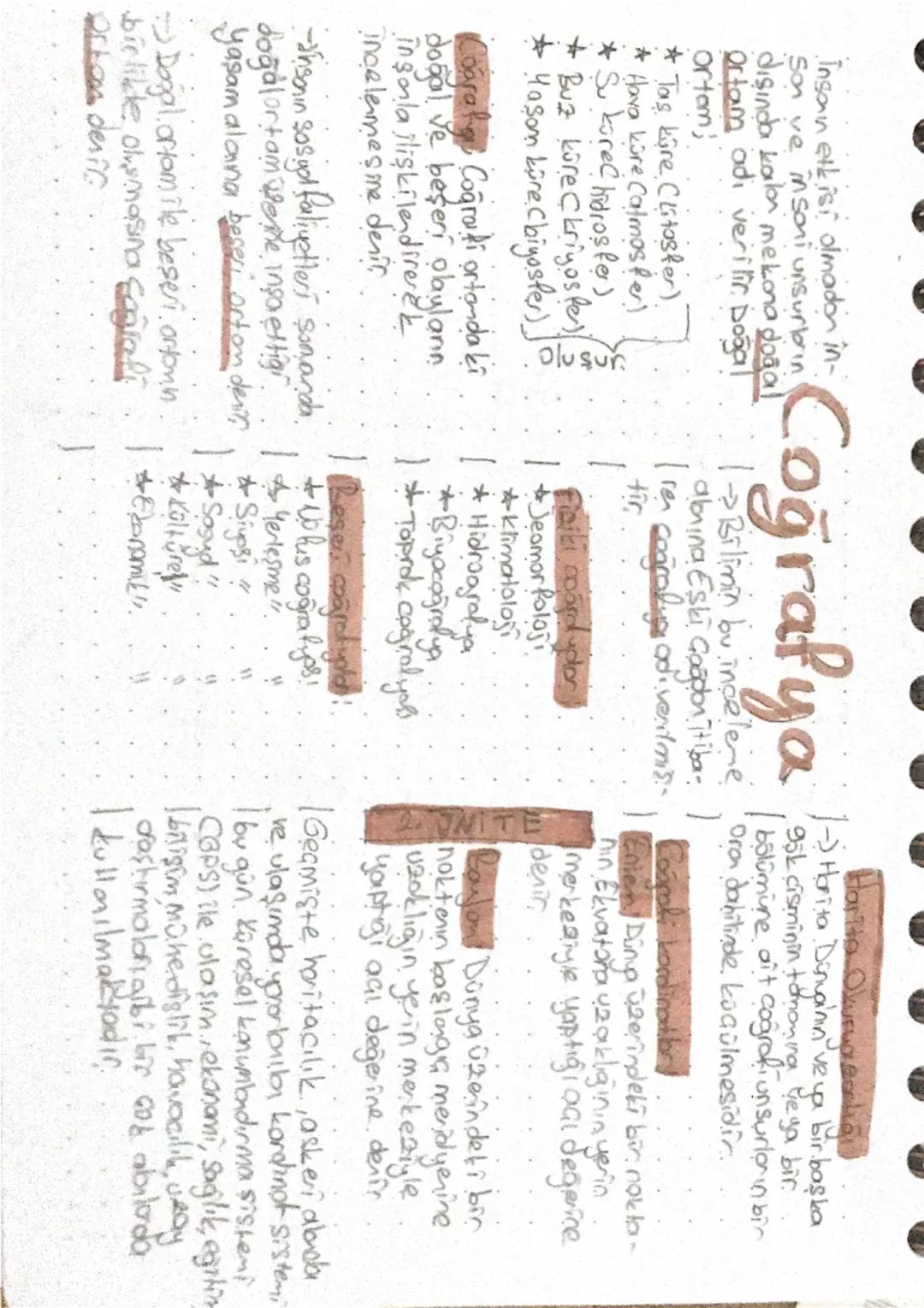 Coğrafya
Insan etkisi olmadon in-
Son ve insani unsurbin
dışında kalan mekona doğal
Ortam adı verilir. Doğal
Ortom;
Tas kŷre (litosfer)
Hava