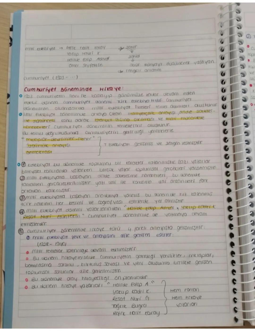 Cumhuriyet Dönemi Hikaye Konusu ve Özeti: 11. Sınıf Ders Notu