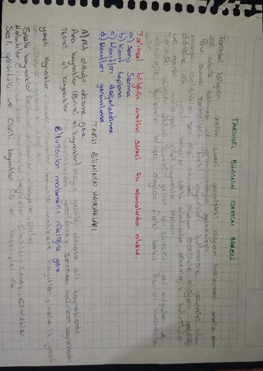 9. Sınıf Tarih Dersi Konuları