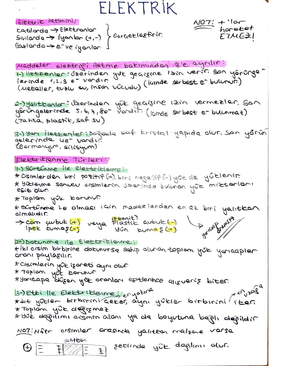 TYT Fizik Elektrik Konuları