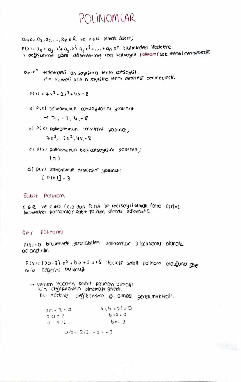 POLINOMLAR
20101, 92, 93, ..., an ER ve nEN olmak üzere;
x3
P(X) = a + a₁₁ x²+ a₂.x² + α, x³ + ... + an.xn bluimindeki ifaclelere
x değişken