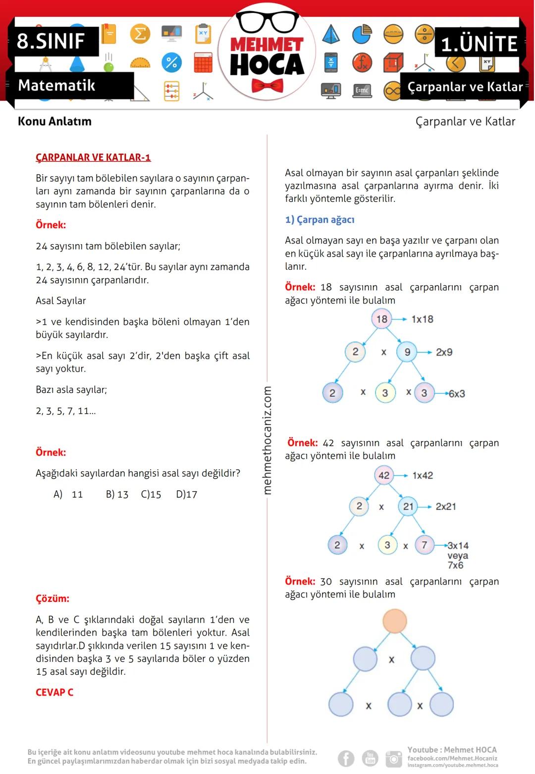 8. Sınıf Matematik 1. Ünite Konuları ve Detaylı Açıklama
