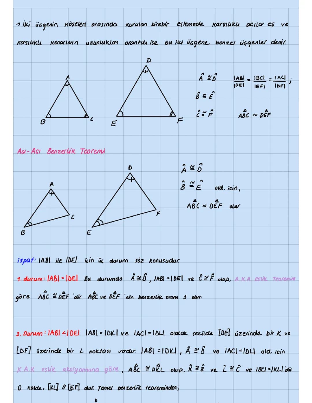 Üçgenlerde Eşlik ve Benzerlik 9. Sınıf PDF: Kolay Anlatım ve Testler