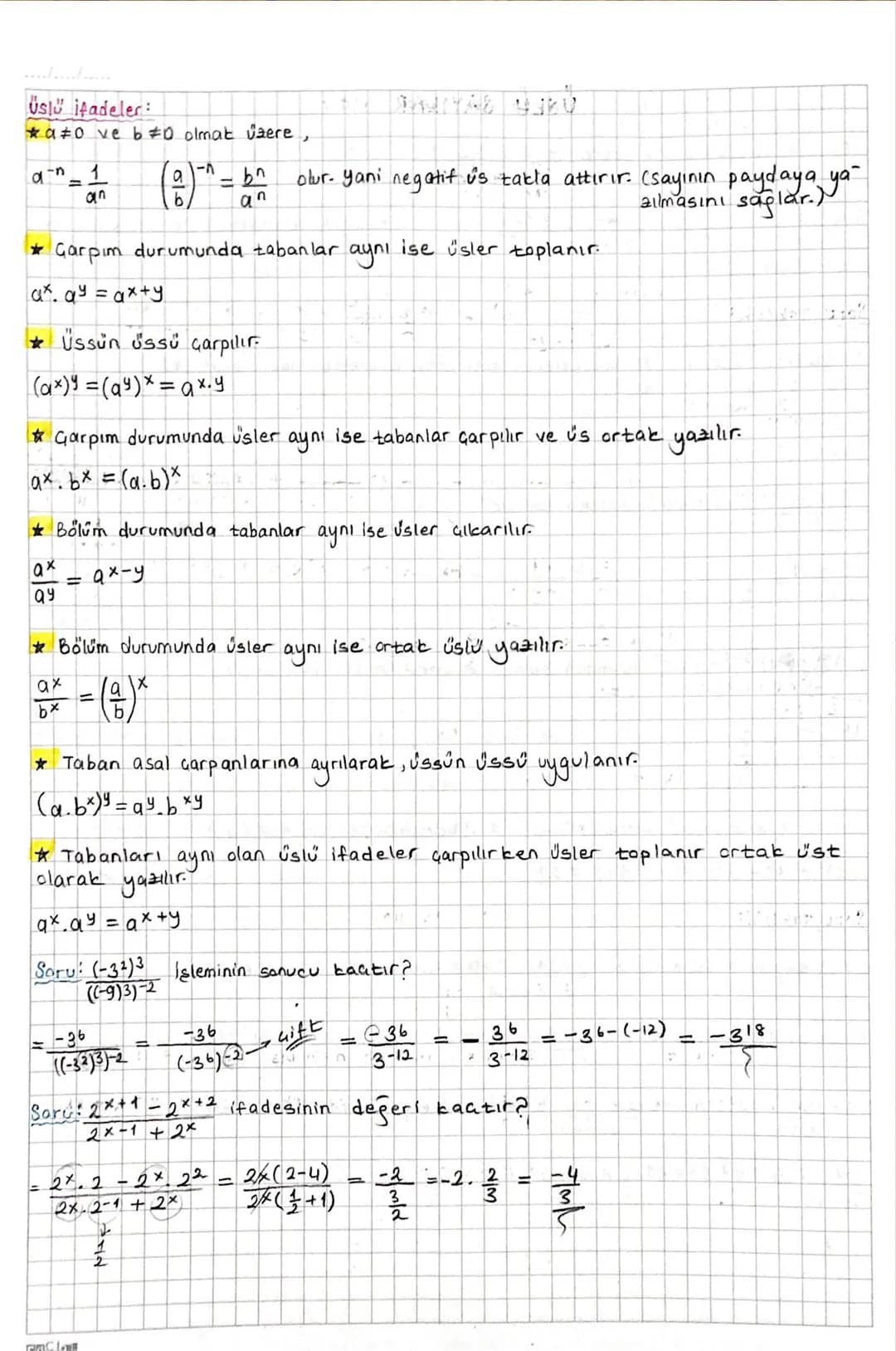 ÜSLÜ SAYILAR
aER-Love nEN olmak üzere, an = a. a.... a,
* 9° = 1
a₁ =a
*(-1)2=1
(-1)20-1=-1
n tane
*a pozitif gerçek, n bir tam.
sayı
ise,
(