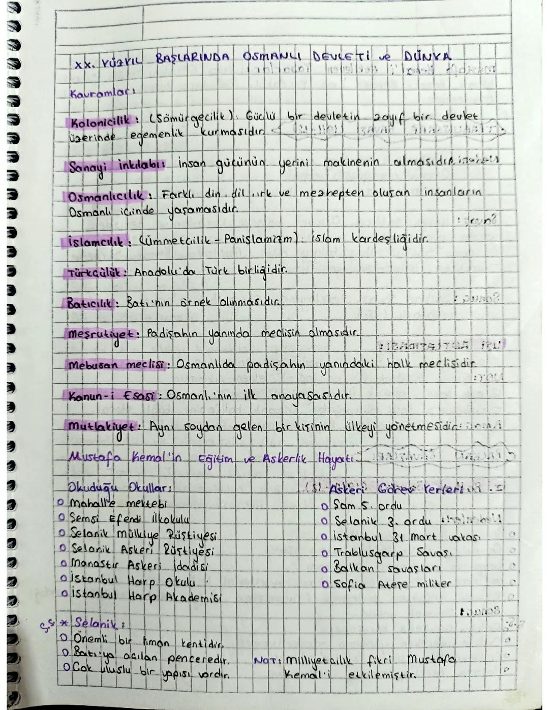 Osmanlı Devleti ve Balkan Savaşları Notları