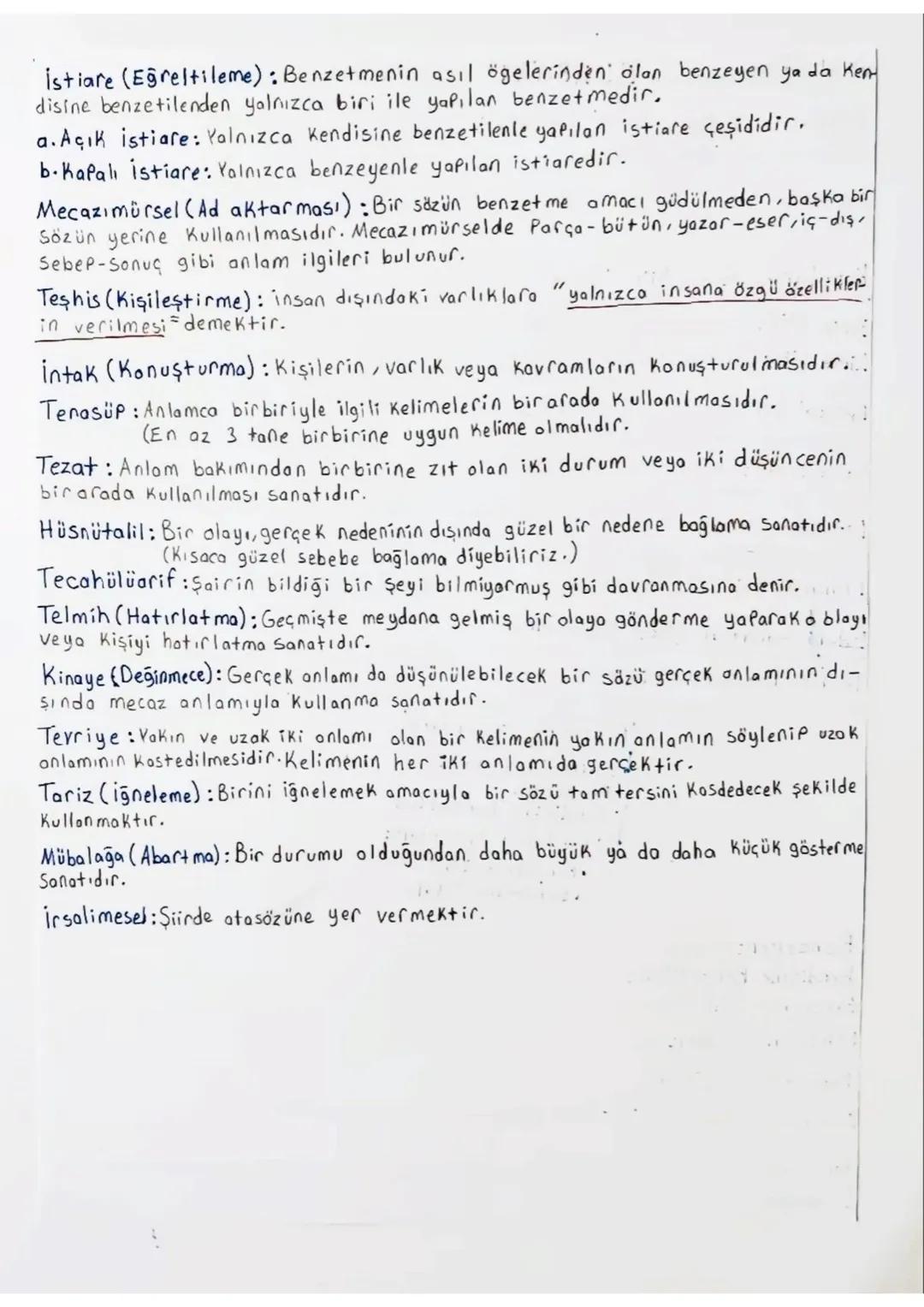 istiare (Egreltileme): Benzetmenin asıl ögelerinden olan benzeyen ya da ken
disine benzetilenden yalnızca biri ile yapılan benzetmedir.
a. A