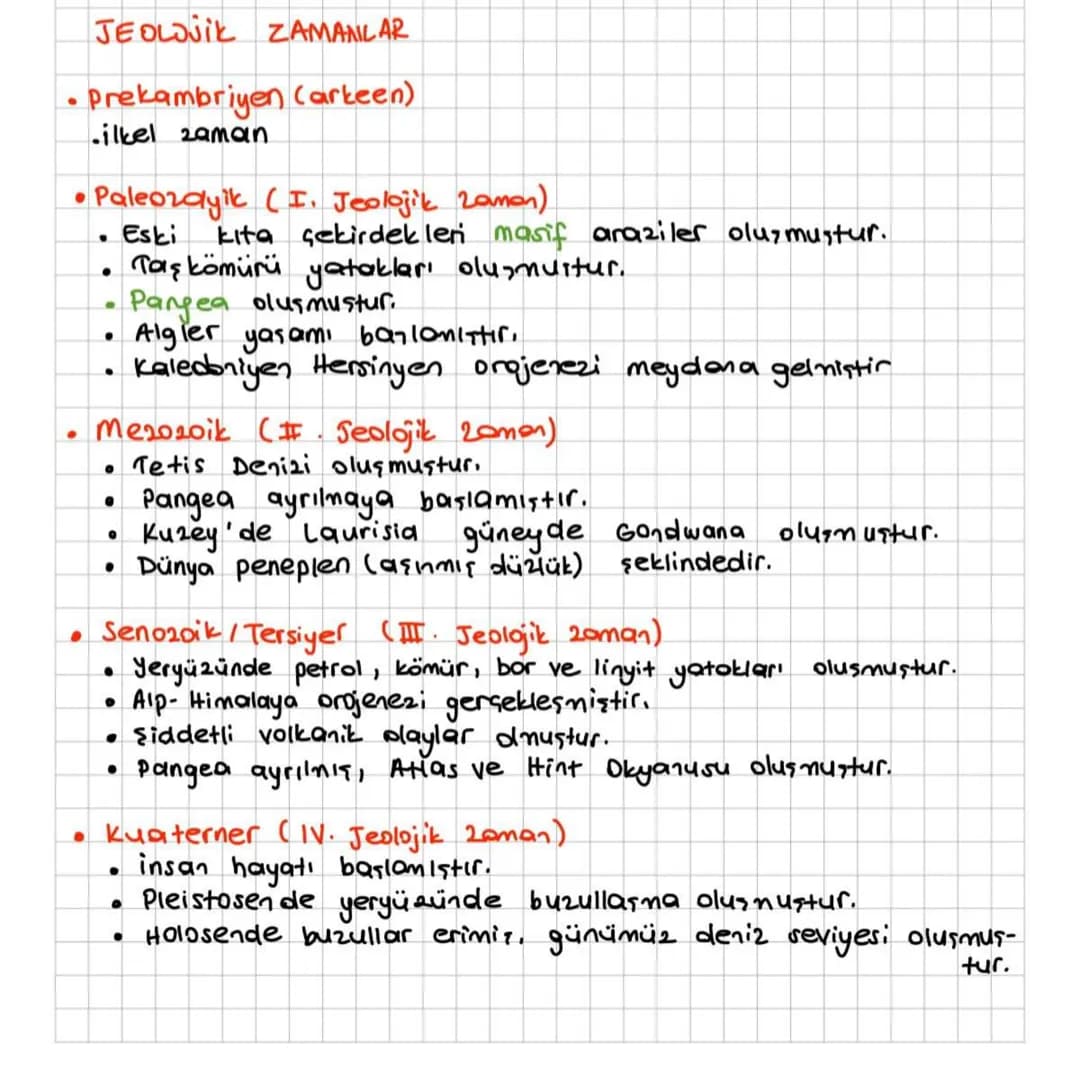 JEOLOJIK ZAMANLAR
•prekambriyen Carkeen)
•
.ilkel zaman
Paleozoyik (I. Jeolojik zamon)
•
•
•
.
Eski kita sekirdekleri masif araziler oluşmuş