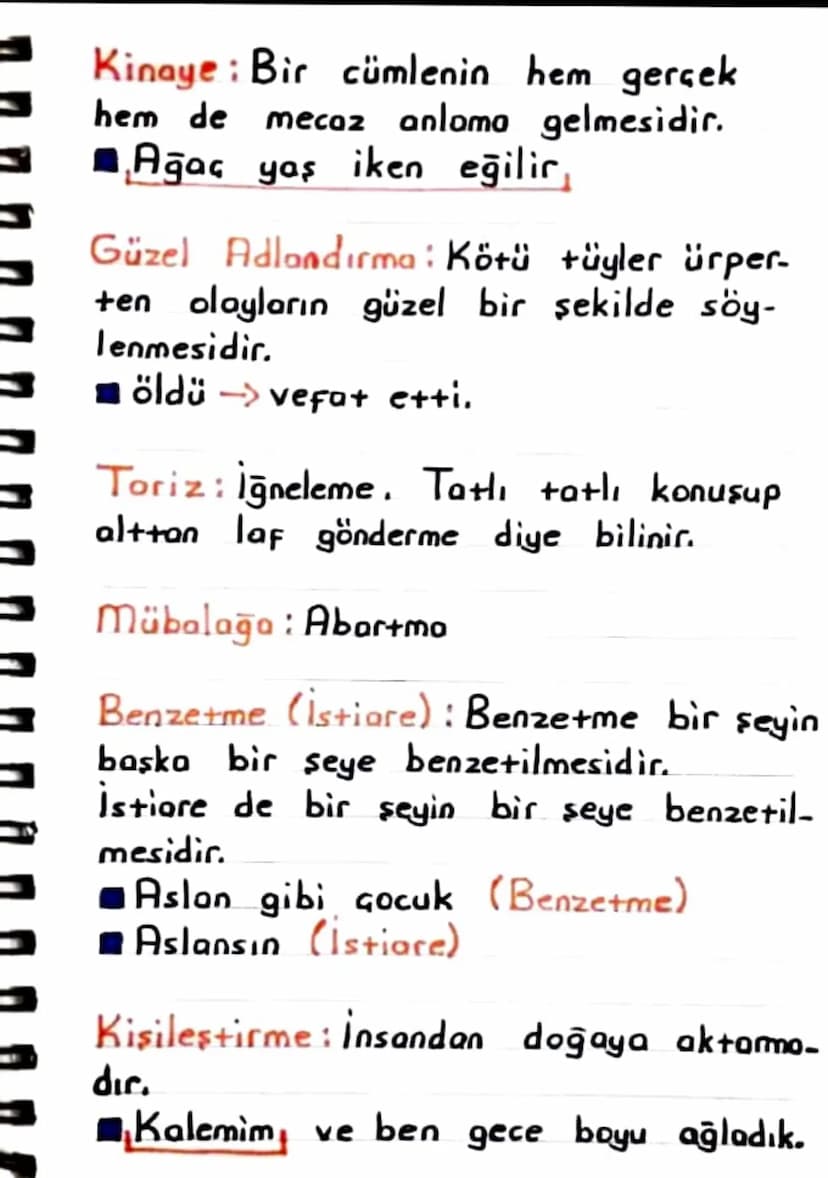 ← SÖZCÜKTE ANLAM
Gercek Anlam: Sözcüğün aklımıza ge-
len ilk anlamıdır.
Yon Anlam: Sözcüğün cümle içerisinde
gerçek anlamından
dığı yeni anl