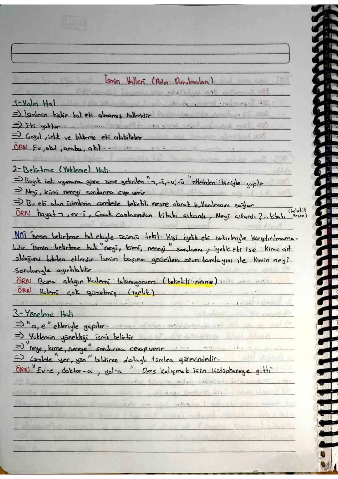 1-Yalin Hal
Ismin Halleri (Adın Durulmaları)
TOM
=) isimlerin hiçbir hal eti almamiş halleridir
Eki yoktur
=) Goğul, ielik ve bildirme eki a