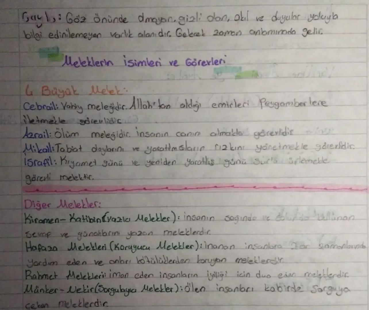 # 1. Ünite  Melek ve Ahiret inancı
Görülen ve Görülmeyen Varlıklar

Âlem: Yaratılmış olan tüm Varlıklara denir. Âlemi yaratan tek bir güç. V