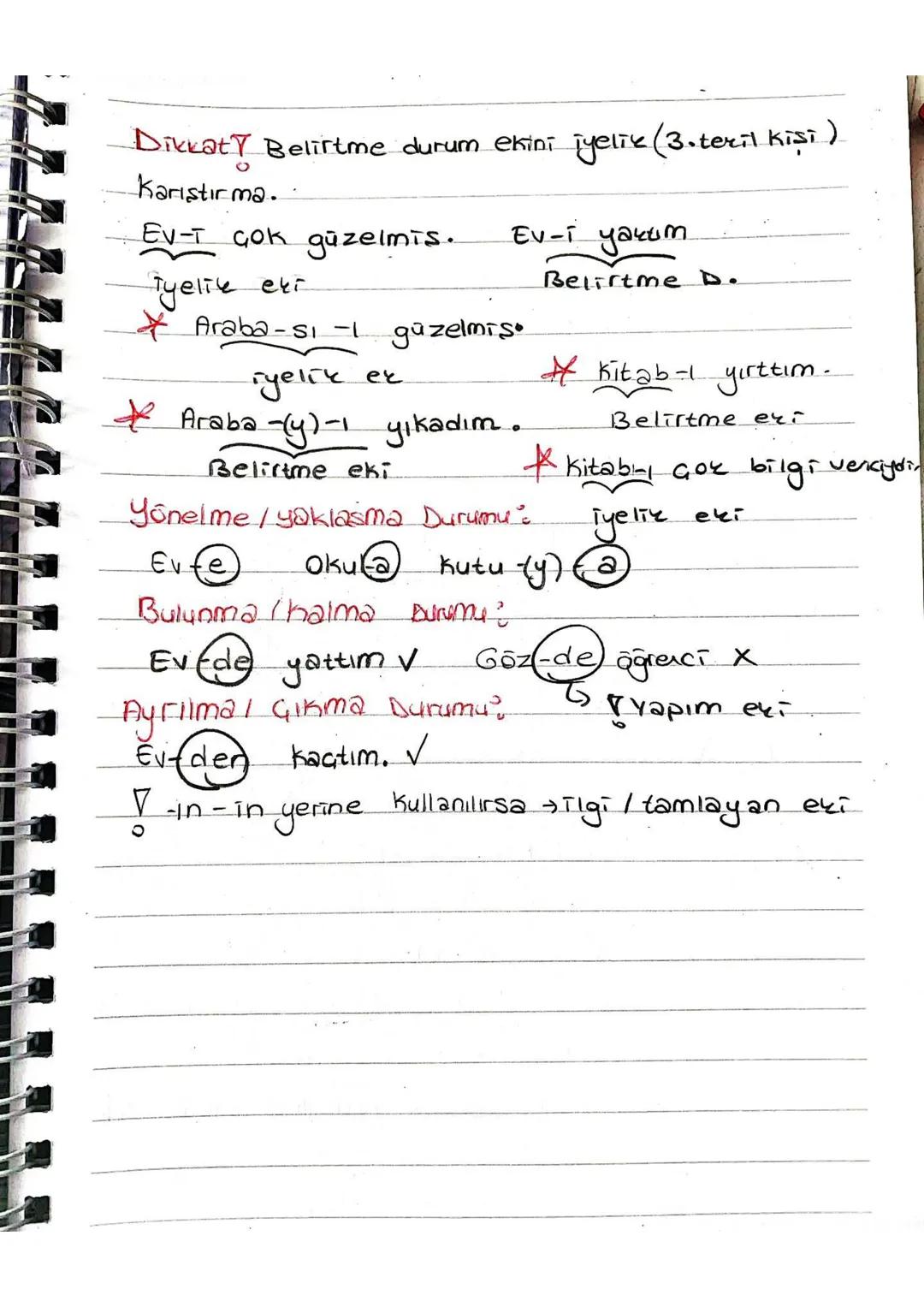Dikkaty Belirtme durum ekini iyelik (3.teril Kişi)
Karıştırma..
Ev-T çok güzelmis.
Tyelik eki
Ev-i yakım
Araba-sı -1 güzelmis.
ryelik
eと
Bel